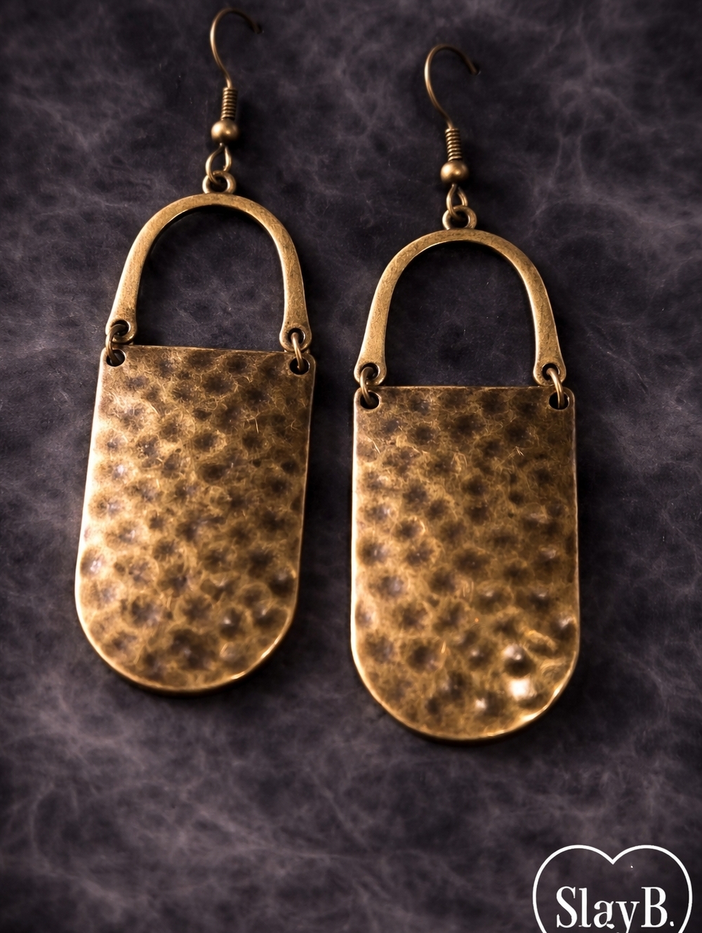 Hammered Brass Dangle Earrings - SlayB.